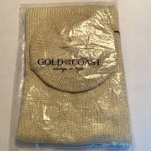 Gold Coast ladies scarf beret set ivory silver sequin New with tags